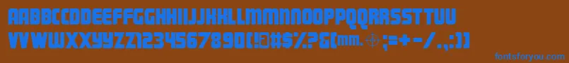 Magnum Font – Blue Fonts on Brown Background
