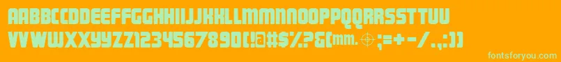 Magnum Font – Green Fonts on Orange Background