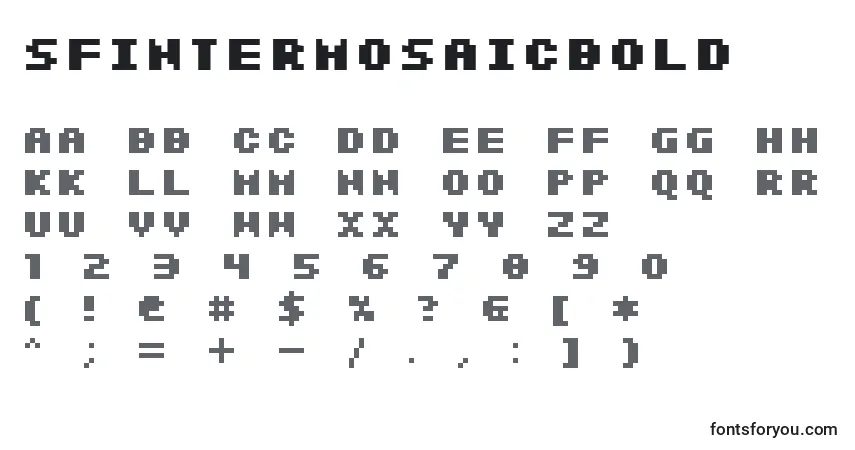 characters of sfintermosaicbold font, letter of sfintermosaicbold font, alphabet of  sfintermosaicbold font