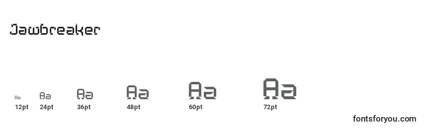 sizes of jawbreaker font, jawbreaker sizes