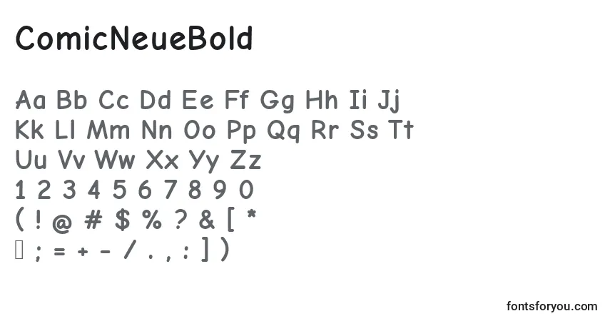 characters of comicneuebold font, letter of comicneuebold font, alphabet of  comicneuebold font