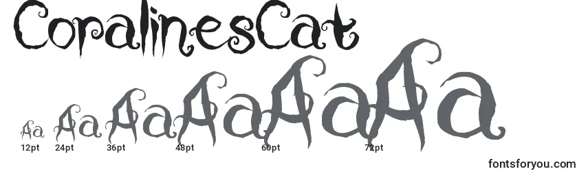 sizes of coralinescat font, coralinescat sizes