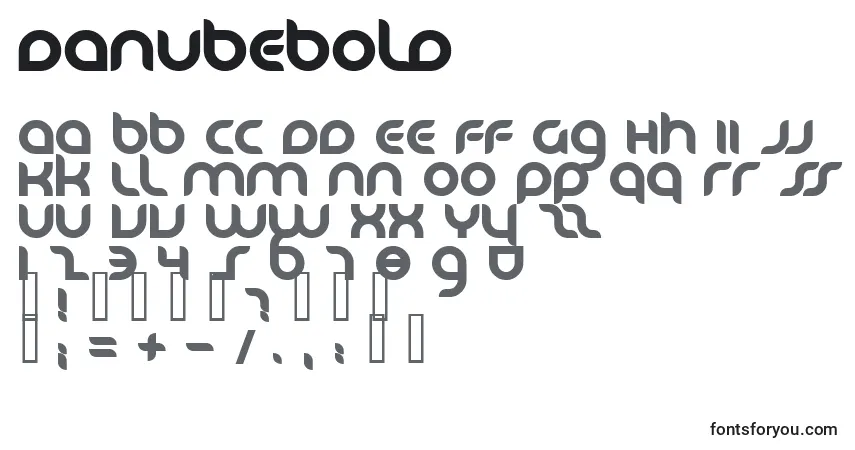 characters of danubebold font, letter of danubebold font, alphabet of  danubebold font