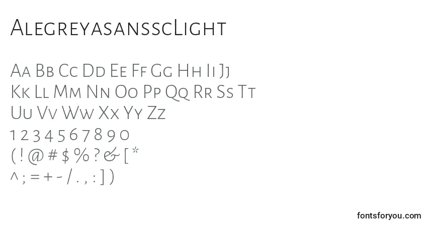 characters of alegreyasanssclight font, letter of alegreyasanssclight font, alphabet of  alegreyasanssclight font
