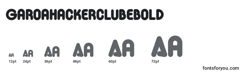 sizes of garoahackerclubebold font, garoahackerclubebold sizes