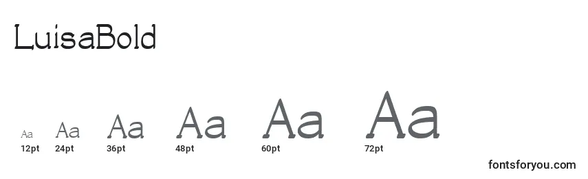 sizes of luisabold font, luisabold sizes