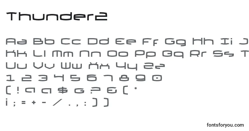 characters of thunder2 font, letter of thunder2 font, alphabet of  thunder2 font