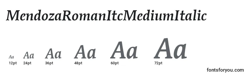 sizes of mendozaromanitcmediumitalic font, mendozaromanitcmediumitalic sizes