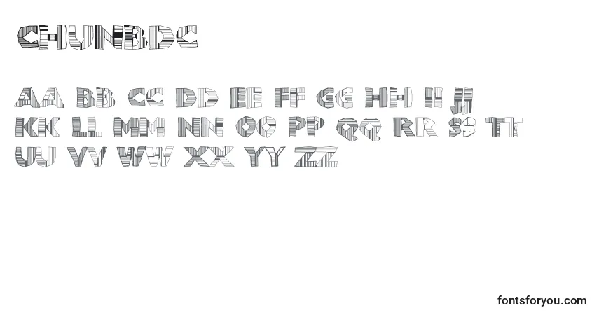 characters of chunbdc font, letter of chunbdc font, alphabet of  chunbdc font