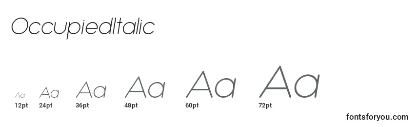 sizes of occupieditalic font, occupieditalic sizes