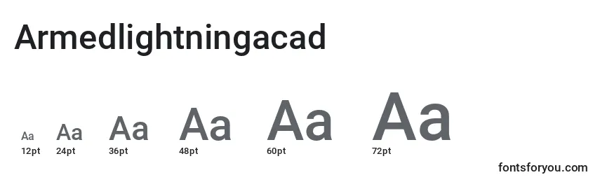 sizes of armedlightningacad font, armedlightningacad sizes