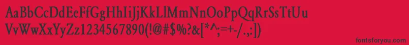 フォントYearlindNormalCondensedBold – 赤い背景に黒い文字