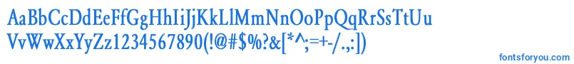 フォントYearlindNormalCondensedBold – 白い背景に青い文字