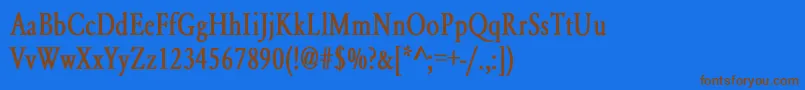 YearlindNormalCondensedBold Font – Brown Fonts on Blue Background