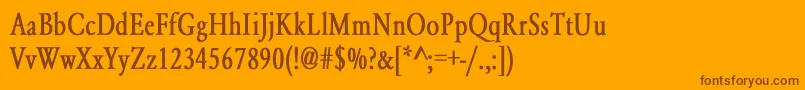 YearlindNormalCondensedBold Font – Brown Fonts on Orange Background