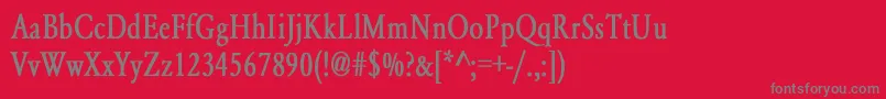 フォントYearlindNormalCondensedBold – 赤い背景に灰色の文字