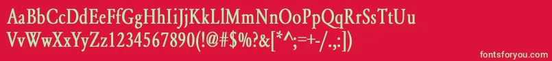 YearlindNormalCondensedBold Font – Green Fonts on Red Background