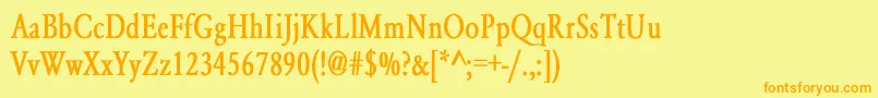 YearlindNormalCondensedBold Font – Orange Fonts on Yellow Background