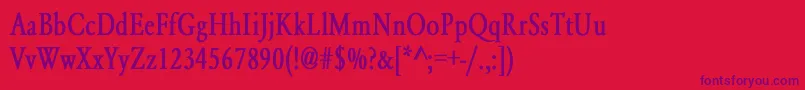 YearlindNormalCondensedBold Font – Purple Fonts on Red Background