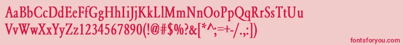 YearlindNormalCondensedBold Font – Red Fonts on Pink Background