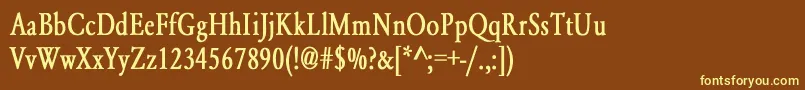 YearlindNormalCondensedBold Font – Yellow Fonts on Brown Background