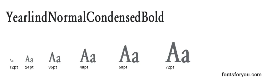 YearlindNormalCondensedBold Font Sizes