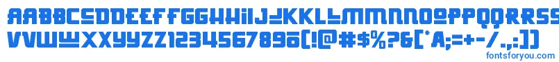 Hongkonghustle-Schriftart – Blaue Schriften auf weißem Hintergrund