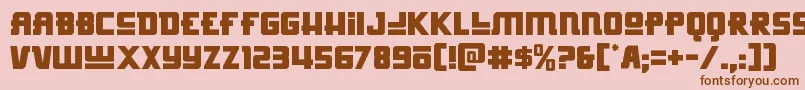 Hongkonghustle-Schriftart – Braune Schriften auf rosa Hintergrund