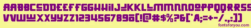 Hongkonghustle-Schriftart – Violette Schriften auf gelbem Hintergrund