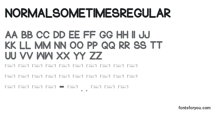 Czcionka NormalsometimesRegular (51102) – alfabet, cyfry, specjalne znaki