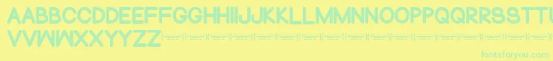Fonte NormalsometimesRegular – fontes verdes em um fundo amarelo