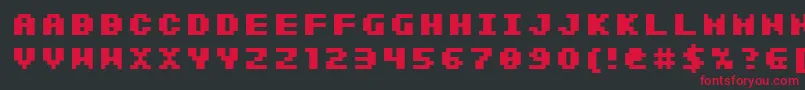 フォントSfIntermosaicBold – 黒い背景に赤い文字