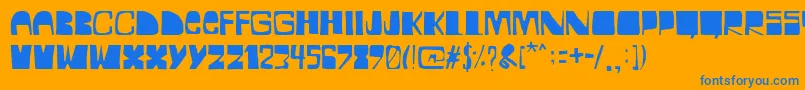 BocadilloDeMortadela Font – Blue Fonts on Orange Background