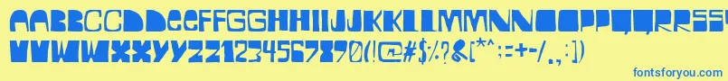 BocadilloDeMortadela Font – Blue Fonts on Yellow Background