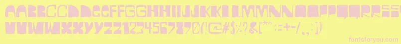 BocadilloDeMortadela Font – Pink Fonts on Yellow Background
