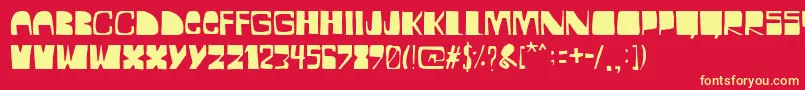 BocadilloDeMortadela Font – Yellow Fonts on Red Background