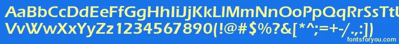 Erasitcteedem Font – Yellow Fonts on Blue Background