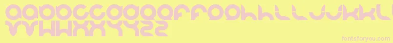 フォントPandaman – ピンクのフォント、黄色の背景