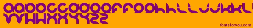 Pandaman-Schriftart – Violette Schriften auf orangefarbenem Hintergrund