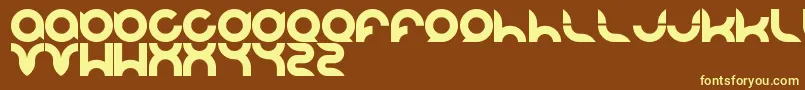 Pandaman-fontti – keltaiset fontit ruskealla taustalla