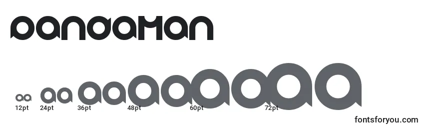 Pandaman Font Sizes