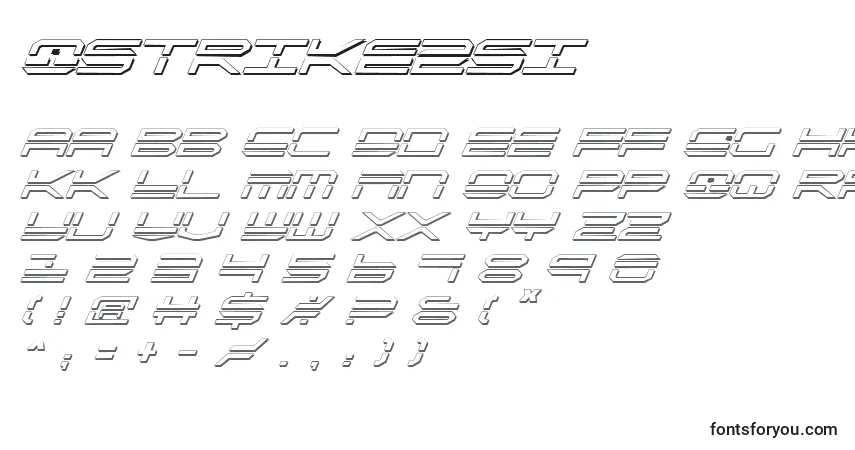 Schriftart Qstrike2si – Alphabet, Zahlen, spezielle Symbole