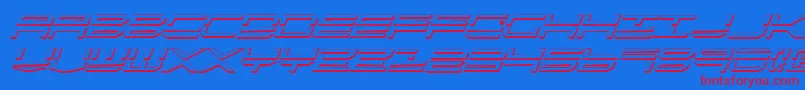 Fonte Qstrike2si – fontes vermelhas em um fundo azul