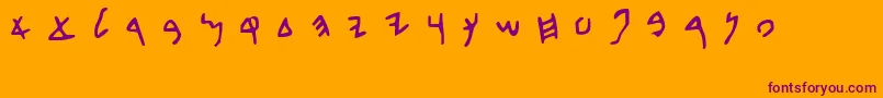 BethDavid Font – Purple Fonts on Orange Background