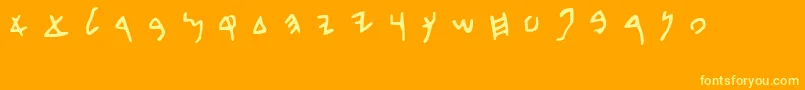 BethDavid Font – Yellow Fonts on Orange Background