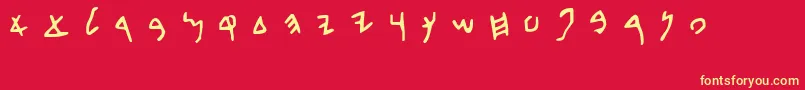 BethDavid Font – Yellow Fonts on Red Background
