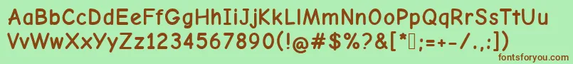 ComicNeueBold Font – Brown Fonts on Green Background