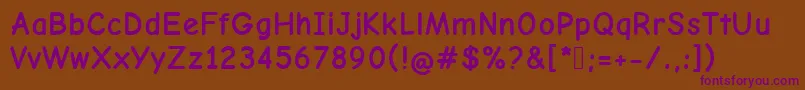 ComicNeueBold Font – Purple Fonts on Brown Background