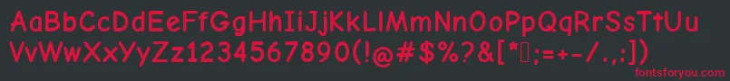 ComicNeueBold Font – Red Fonts on Black Background
