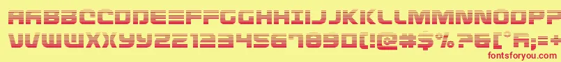 Defconzerograd Font – Red Fonts on Yellow Background